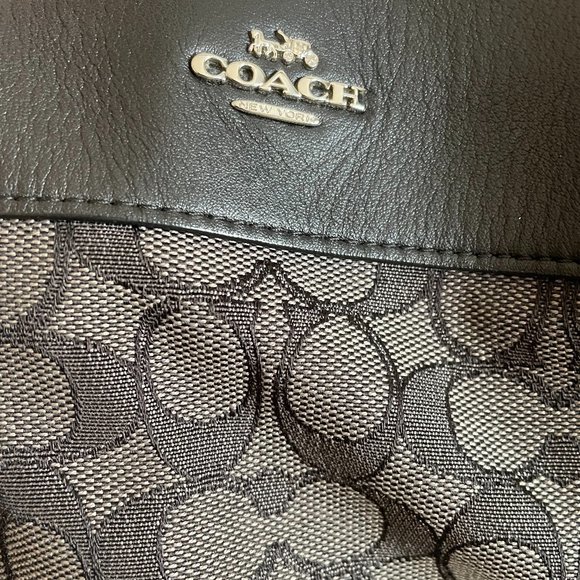 COACH logo shoulder bag "Lexy" style black/gray AUTHENTIC - Picture 2 of 8